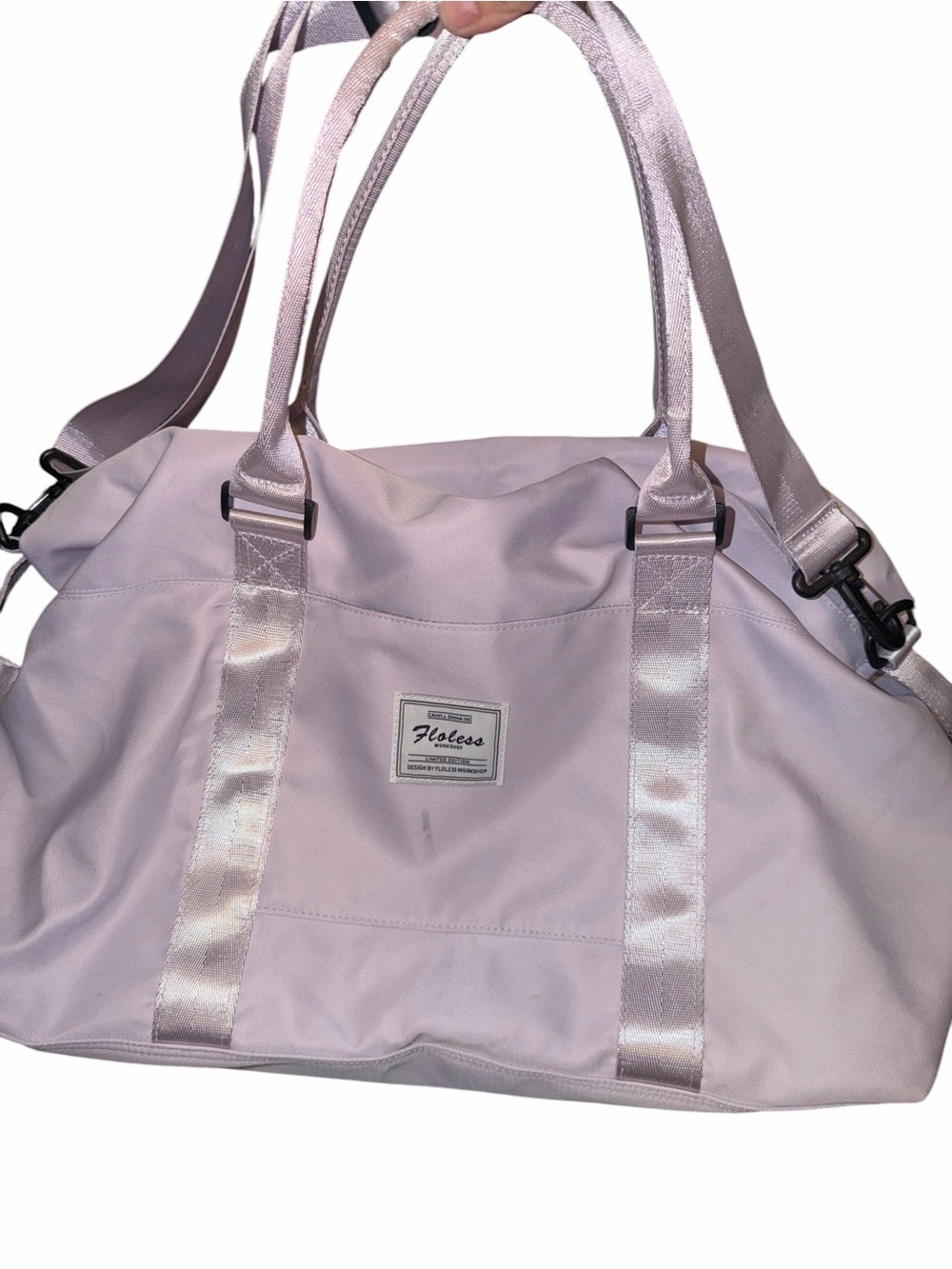Floless Soft Pink Tote Bag with Satin Straps